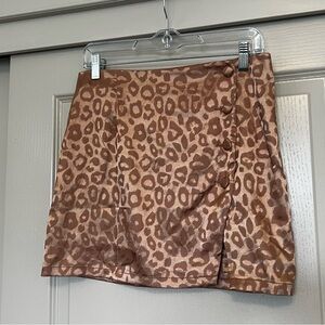 Champagne Satin Mini Skirt